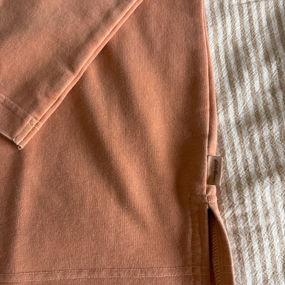 Eddie Bauer U-Neckline Peach Hoodie Pullover Sweatshirt - Picture 3 of 4